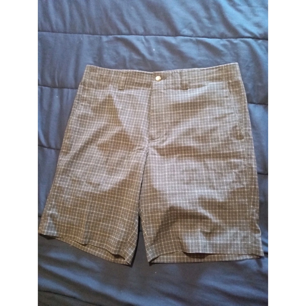 Callaway Mens Optimum Performance Golf Shorts Size 34‎ Gray Plaid